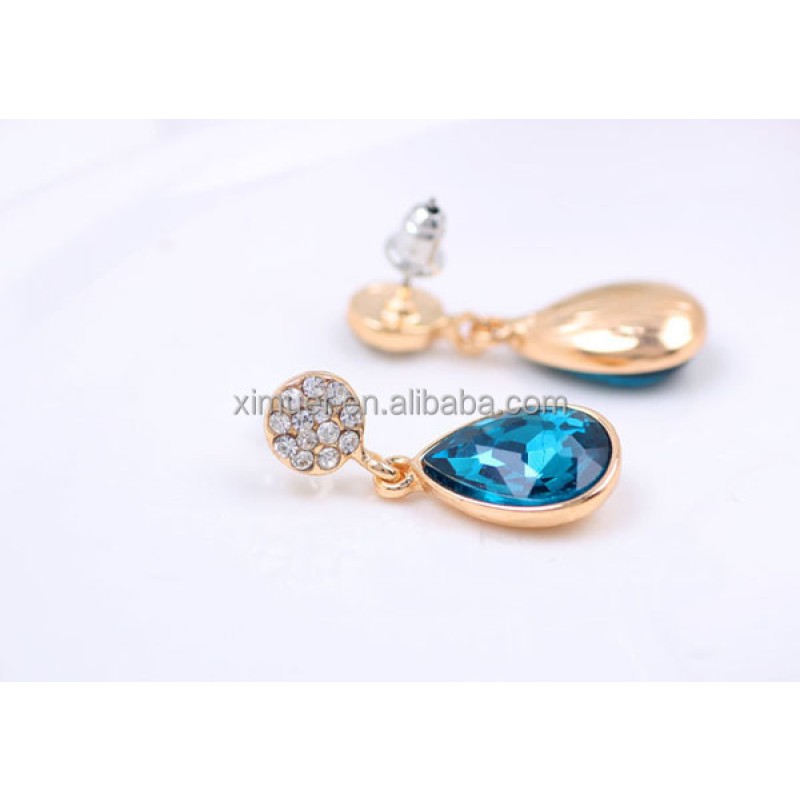 Crystal Earring Factory - New Arrival Blue Crystal Ear Ring Earring
