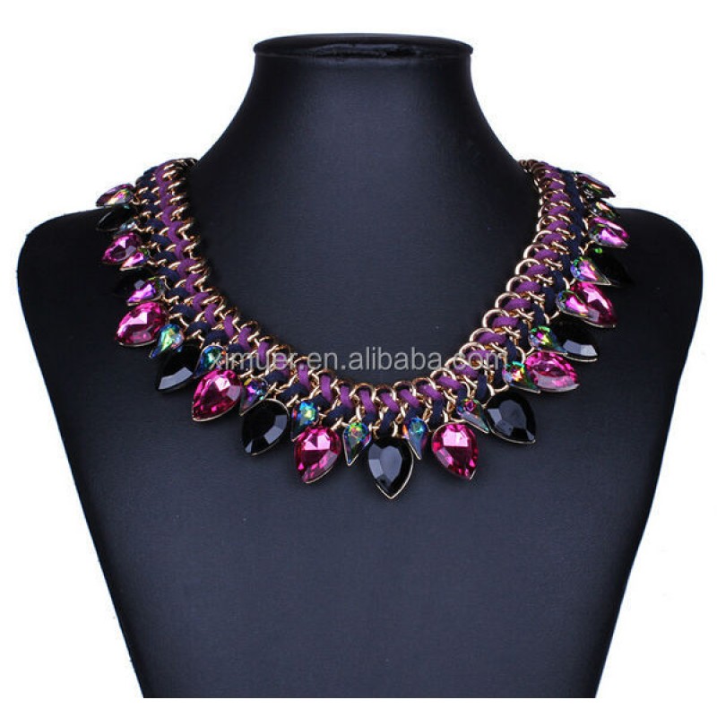 Gemstone Necklace Supplier - Fashion Multicolor Gemstone Water Drop Necklace