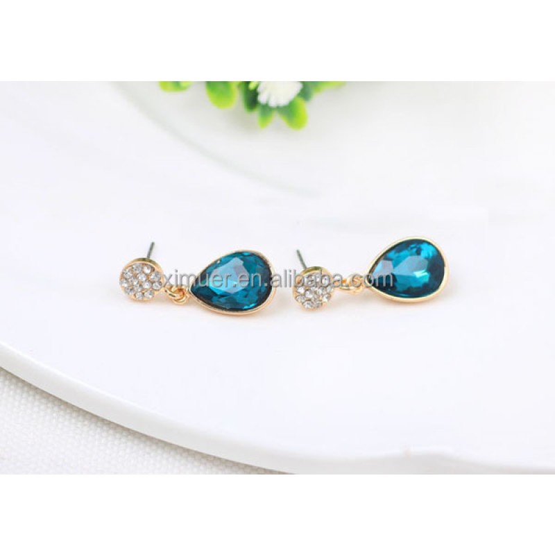 Crystal Earring Factory - New Arrival Blue Crystal Ear Ring Earring
