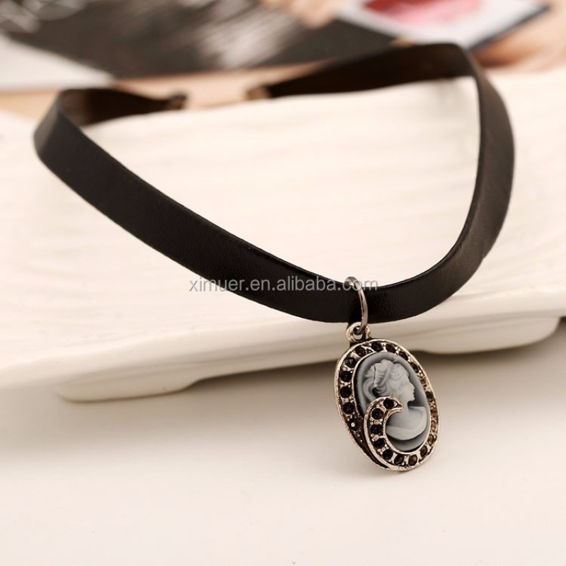 Choker Necklace Manufacturer - Hot Korea Style Latest Design Choker Cameo Pendant Necklace