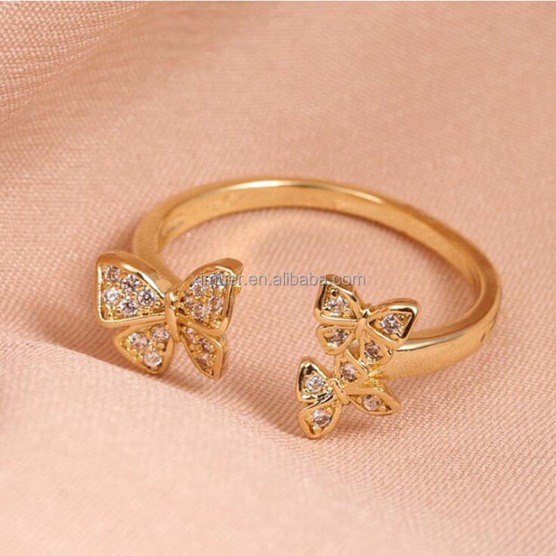Lady Crystal Rings Supplier - Newest Lady Crystal Rings Diamond 2 Gram Gold Ring