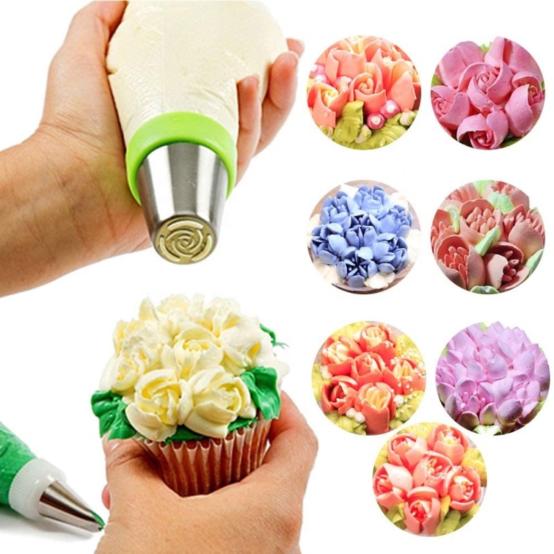 Icing Piping Nozzles Supplier - Kitchen Cake Decorating Tool New Stainless Steel with Turntable Christmas Gift