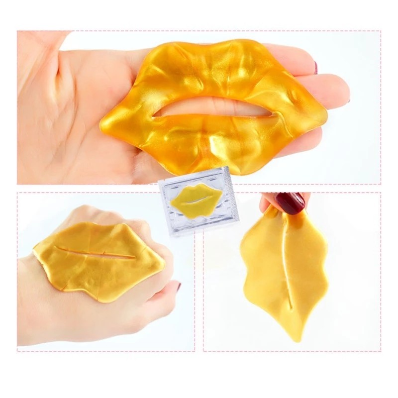 Collagen Lip Spa Mask Supplier - 24K Gold Collagen Lip Spa Crystal Lip Mask Sheet Private Label Lips Patch