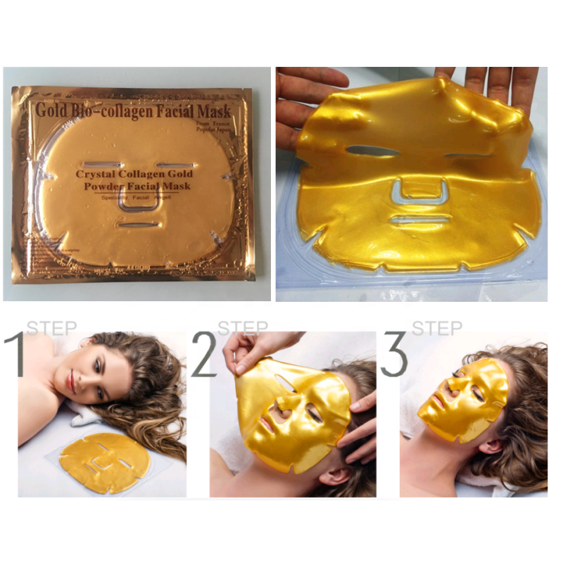 Facial Mask Sheet Manufacturer - Natural Korean Fabric Crystal Collagen 24K Gold Face Mask
