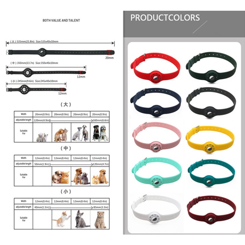 Reflective Pet Collar Supplier - Dog Collar Reflective Waterproof Transparent Cover Airtag Locator Anti-lost