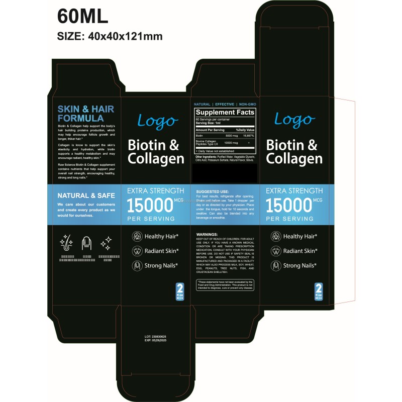 Biotin Hair Growth Oil Supplier - Customized Biotin Collagen Drops Hair Vitamin Supplement Healthy Growth