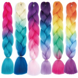 Braiding Hair Extensions Manufacturer - 100g 24Inch High Temperature Ombre Jumbo Synthetic for Twist Crochet Braids
