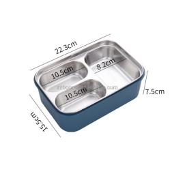 Bento Lunch Box Manufacturer - Stackable BPA Free Food Container 3 Lattices Fork Spoon