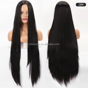 Heat Resistant Wig Manufacturer - Private Label Woman Synthetic Hair Wigs 40 Inch 100 CM Long Straight