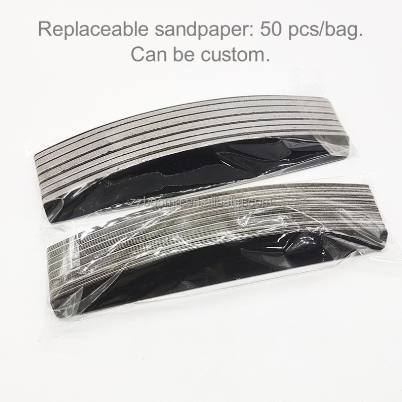 Metal Nail File Factory - Factory Hot Half Moon 100/180 Grit Replaceable Sandpaper Stainless Steel