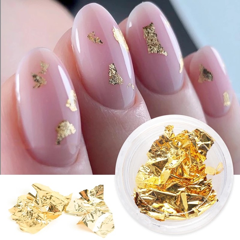 Foil Leaf Flakes Supplier - 3G Imitative Gold Silver Copper for Nail Art DIY Crafts Beauty Glitter