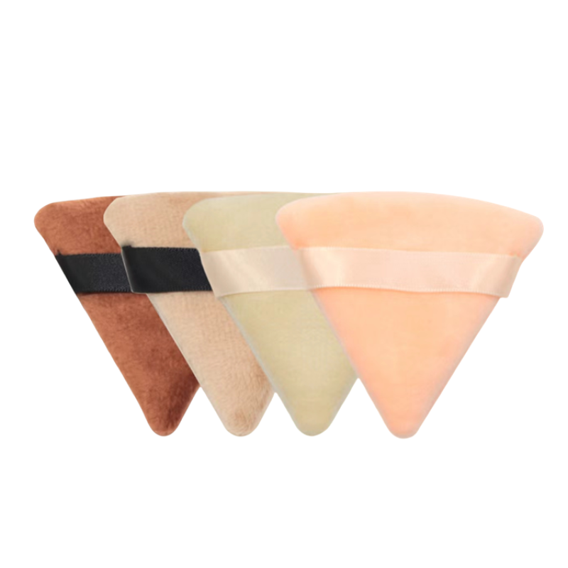 Powder Puff Supplier - Wholesale Customized Sponge Cotton Velvet Triangle Makeup Powder Puff