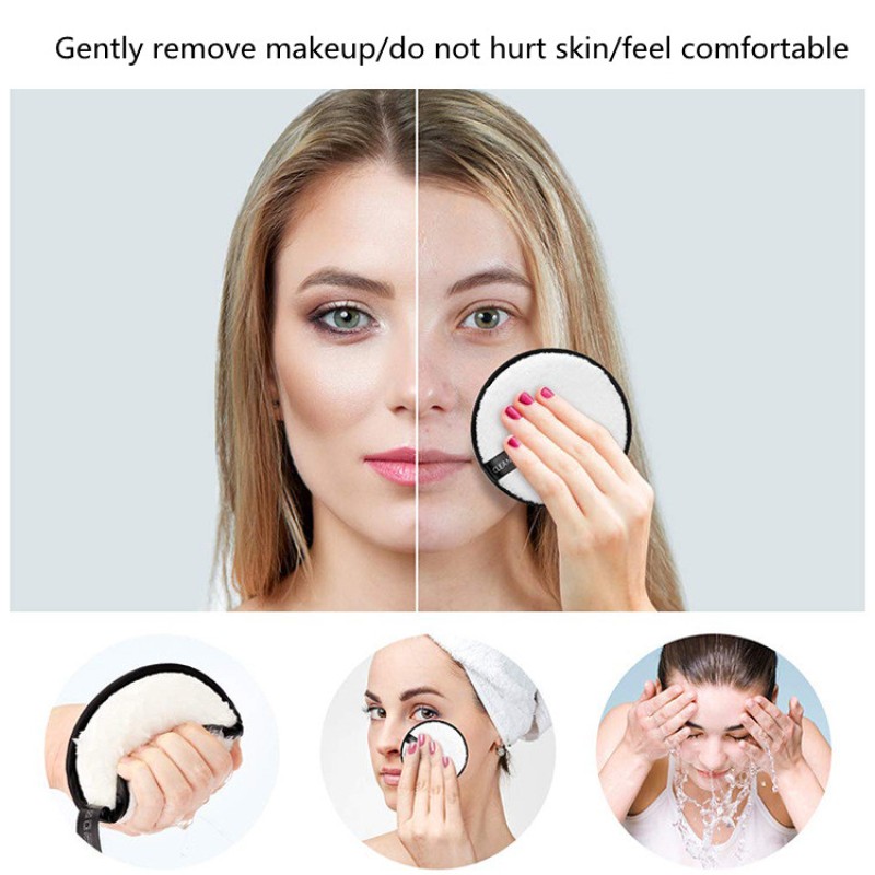 Washable Makeup Pads Supplier - Reusable Rounds Soft Facial Cleaning Puffs Towels Double-Side