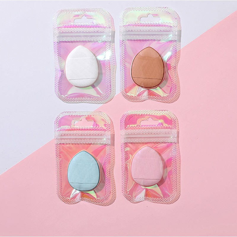 Finger Powder Puff Supplier - Mini Finger Puff Non Latex Water Drop Sponge with Glitter Bag