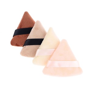 Powder Puff Supplier - Wholesale Customized Sponge Cotton Velvet Triangle Makeup Powder Puff