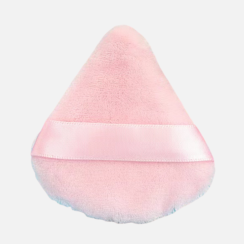 Triangle Powder Puff Manufacturer - High Quality Standing Velvet Pink Loose Powder Puff Soft