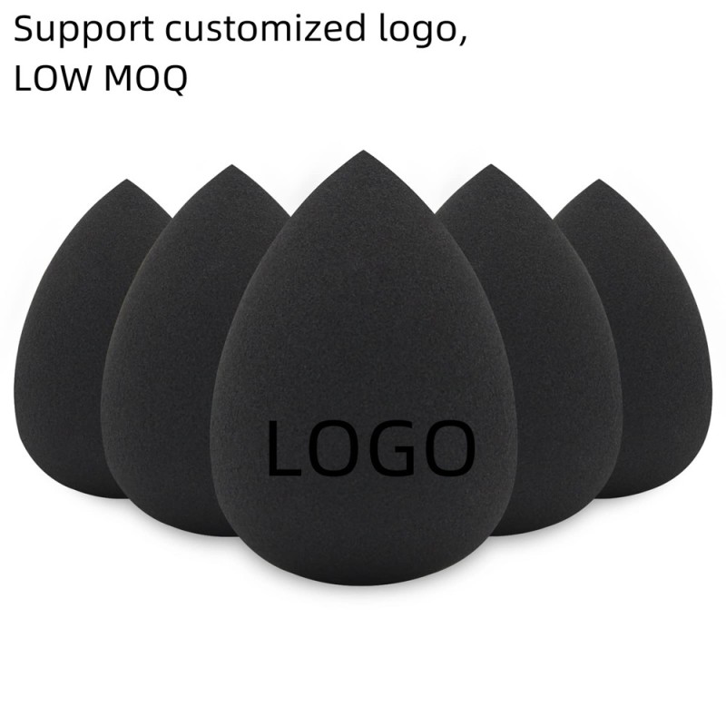 Black Makeup Blender Factory - Custom Logo Soft Vegan Black Makeup Blender Beauty Sponge