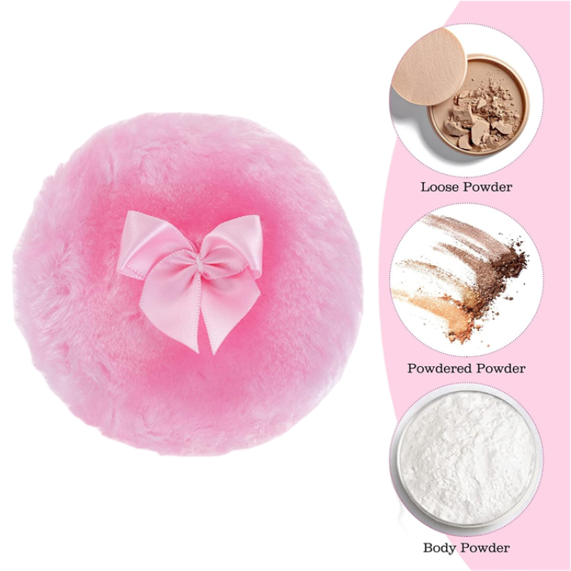 Plush Powder Puff Factory - Wholesale Soft Plush Fluffy Foundation Pink Velour Custom Large