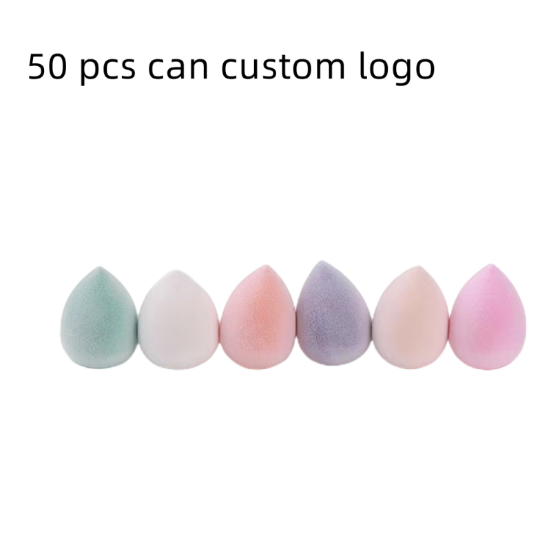 Teardrop Beauty Sponge Factory - Low MOQ Custom Logo Teardrop Microfiber Velvet Latex Free Sponge