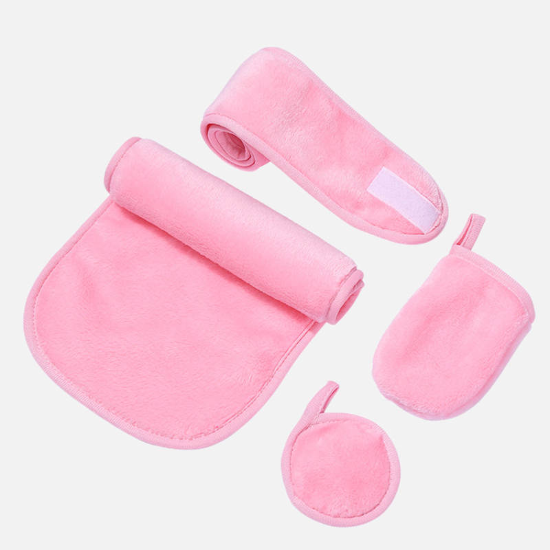 Makeup Remover Set Factory - Private Label Microfibre Makeup Remover Towels Pads Headband Set