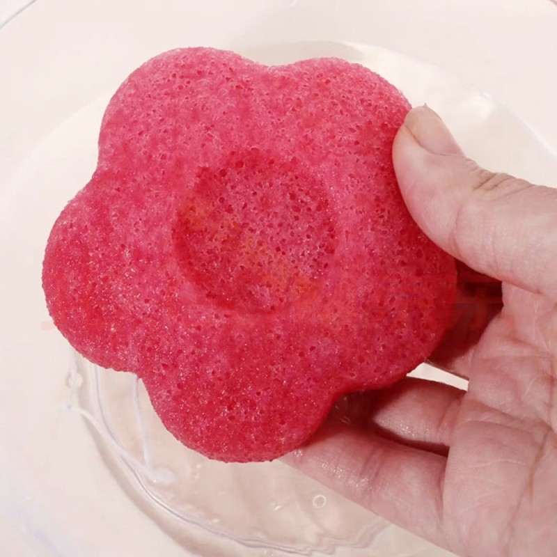Konjac Sponge Supplier - Natural Flower Shape Konjac Face Cleaning Sponge Facial Exfoliator Puff