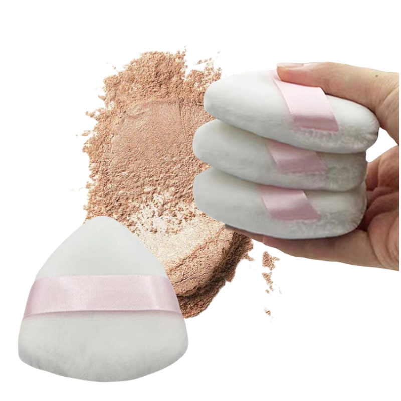Standing Powder Puff Manufacturer - Cute Shape Standing Velvet Loose Powder Puff Soft Triangle