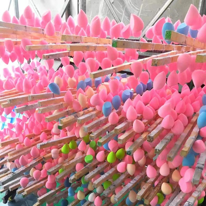 Teardrop Beauty Sponge Factory - Low MOQ Custom Logo Teardrop Microfiber Velvet Latex Free Sponge