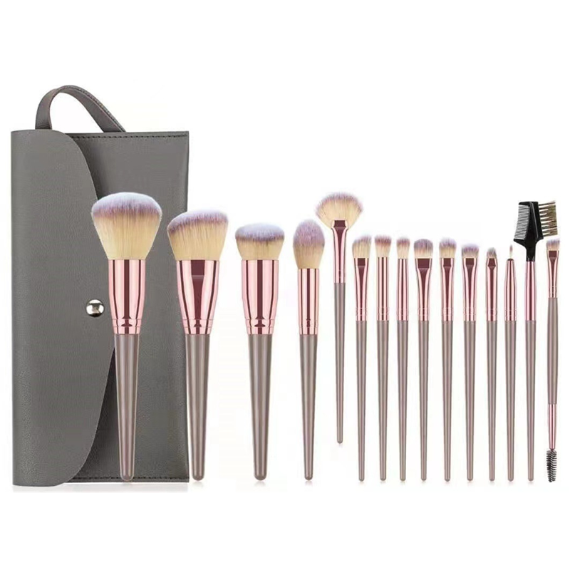 Custom Makeup Brushes Supplier - Custom Logo 15 Pcs Vegan High Quality Makeup Brush Set