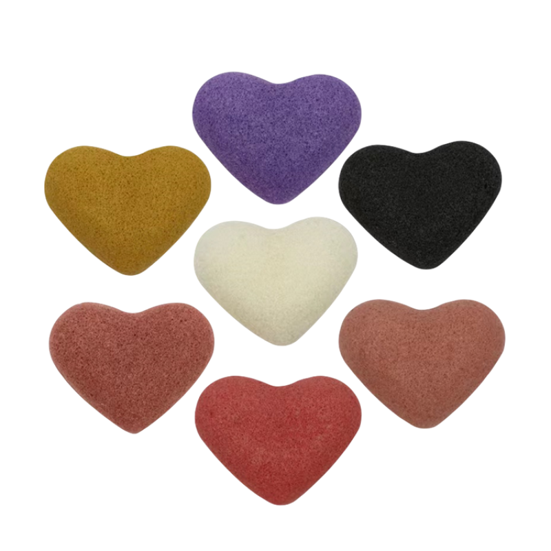 Heart Konjac Sponge Factory - Heart Shape Konjac Sponge Wholesale Organic Natural for Face Body