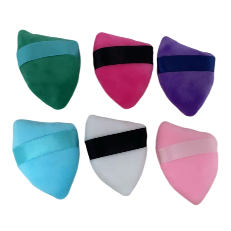 Powder Puff Factory - Triangle Black Pink Gray Beige Soft Velvet Cosmetic Puffs