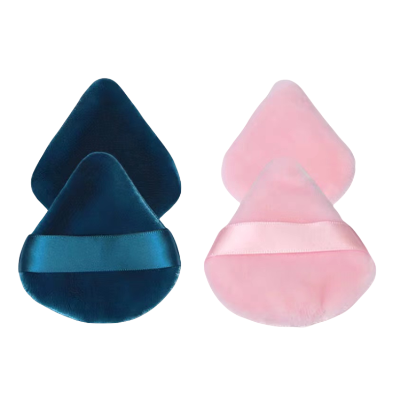 Triangle Powder Puff Manufacturer - High Quality Standing Velvet Pink Loose Powder Puff Soft