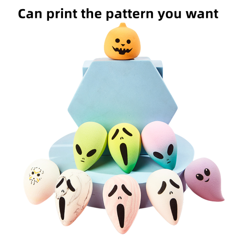 Halloween Makeup Sponge Manufacturer - Custom Ghost Vegan Beauty Sponge Latex Free with Printing