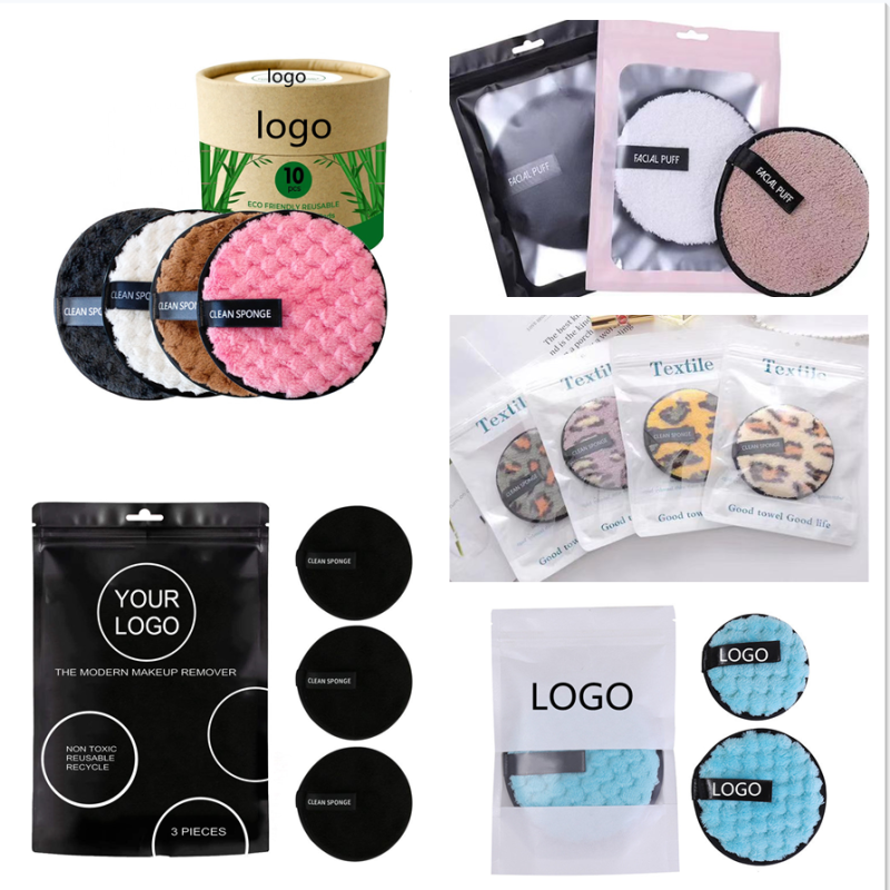 Washable Makeup Pads Supplier - Reusable Rounds Soft Facial Cleaning Puffs Towels Double-Side