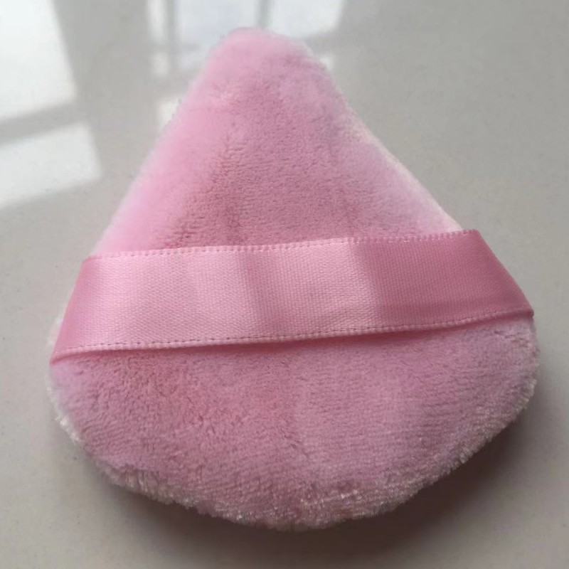 Triangle Powder Puff Manufacturer - High Quality Standing Velvet Pink Loose Powder Puff Soft