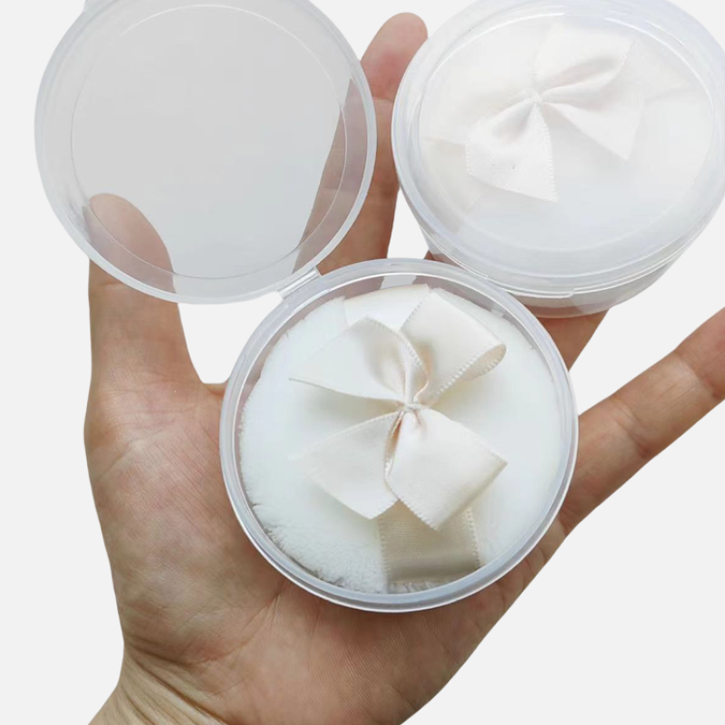 Hand Sewn Powder Puff Supplier - High Quality Bow Velour Double Sided Loose Powder Puff