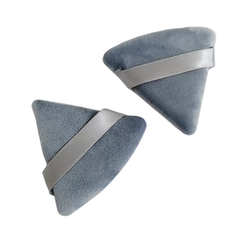 Triangle Powder Puff Manufacturer - Wholesale Black Pink Gray Beige Soft Velvet Cosmetic Puffs