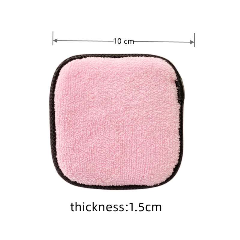 Reusable Makeup Pads Supplier - Custom Logo Reusable Microfibre Makeup Remover Pads Square Round