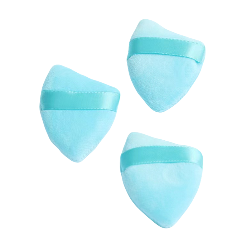 Powder Puff Factory - Triangle Black Pink Gray Beige Soft Velvet Cosmetic Puffs