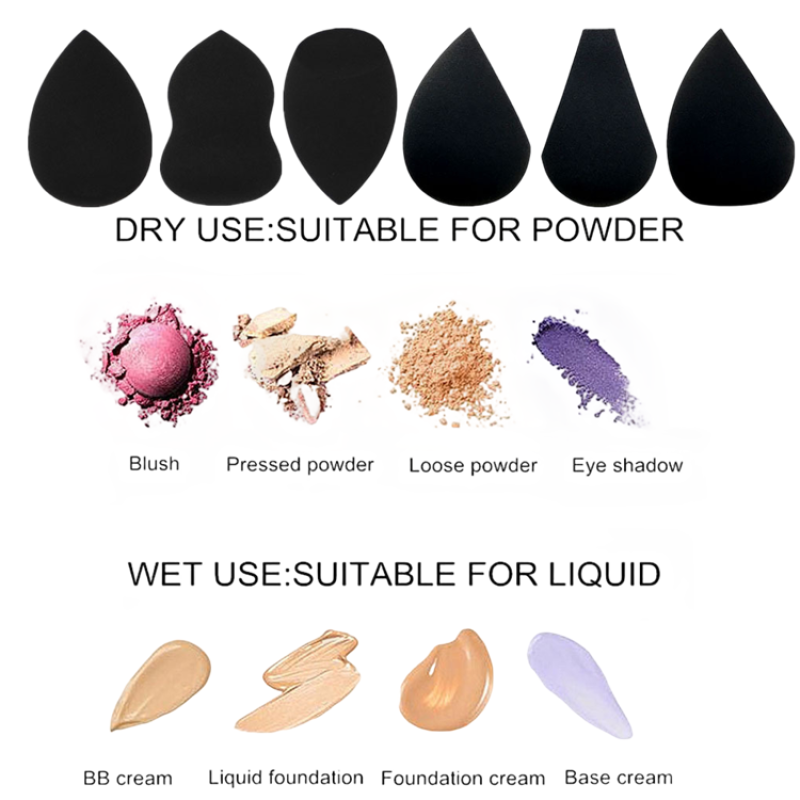 Black Makeup Sponge Manufacturer - Super Soft Premium Material Beauty Sponge with Custom Logo