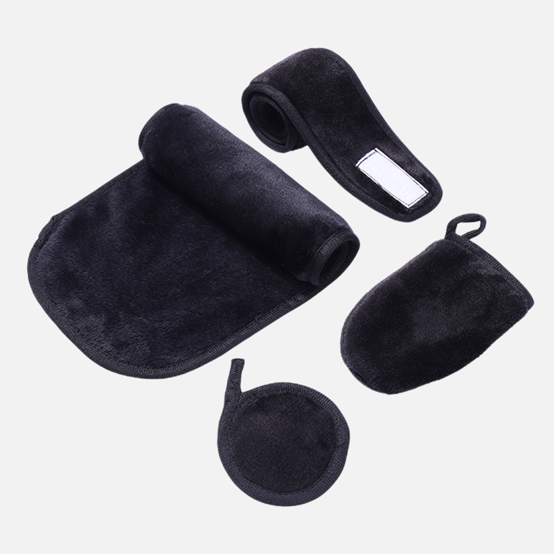 Makeup Remover Set Factory - Private Label Microfibre Makeup Remover Towels Pads Headband Set