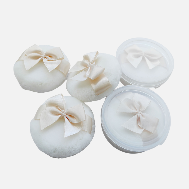 Hand Sewn Powder Puff Supplier - High Quality Bow Velour Double Sided Loose Powder Puff
