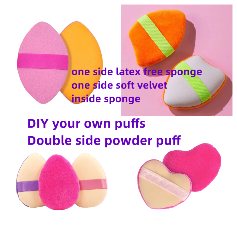 Loose Powder Puff Manufacturer - Custom Logo Double Side Latex Free Soft Velvet Cosmetic Puff