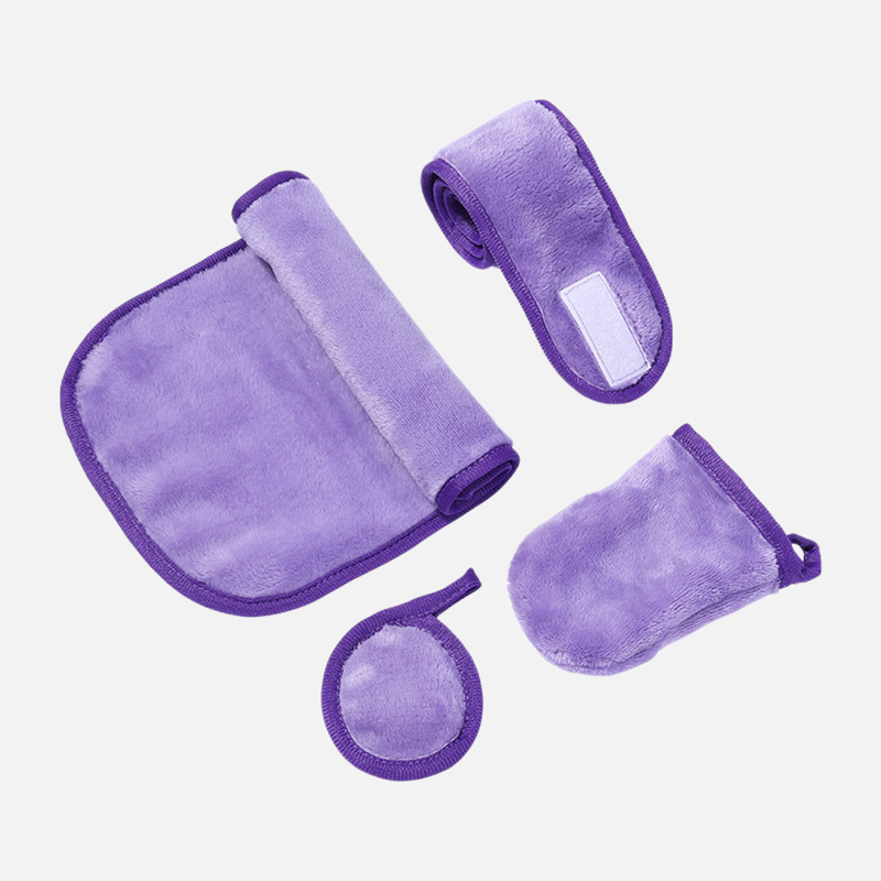 Makeup Remover Set Factory - Private Label Microfibre Makeup Remover Towels Pads Headband Set