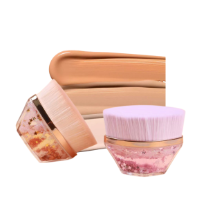 Foundation Makeup Brush Factory - Private Label Single Black Foundation Flat Top Kabuki Brush