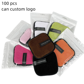 Reusable Makeup Pads Supplier - Custom Logo Reusable Microfibre Makeup Remover Pads Square Round