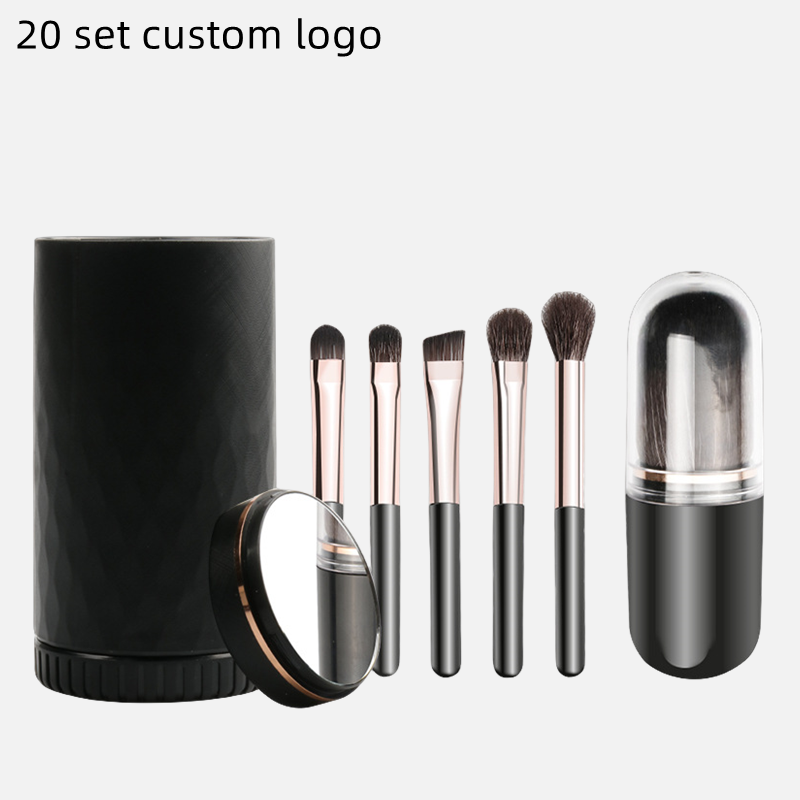 Mirror Makeup Brushes Factory - Portable Mini with Mirror Travel Mini Makeup Brush Set