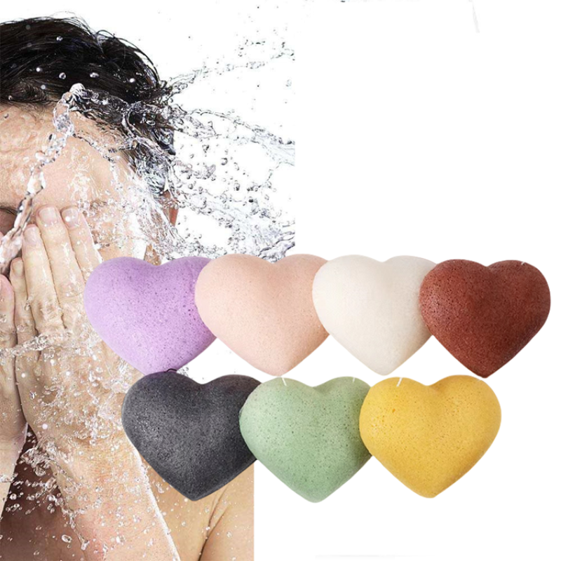 Heart Konjac Sponge Factory - Heart Shape Konjac Sponge Wholesale Organic Natural for Face Body
