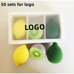 Fruit Makeup Sponge Set Manufacturer - 3 Pieces Lemon Avocado Strawberry Latex Free Sponge Set with Box