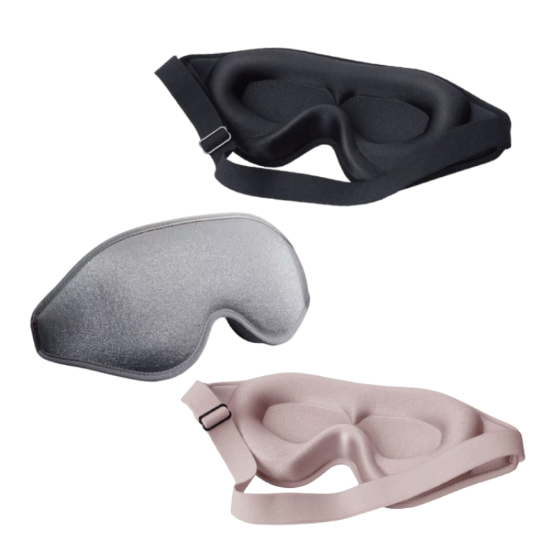 3D Blackout Mask Supplier - Custom Logo 3D Blackout Eye Mask with Seamless Stereo Contoured Cups