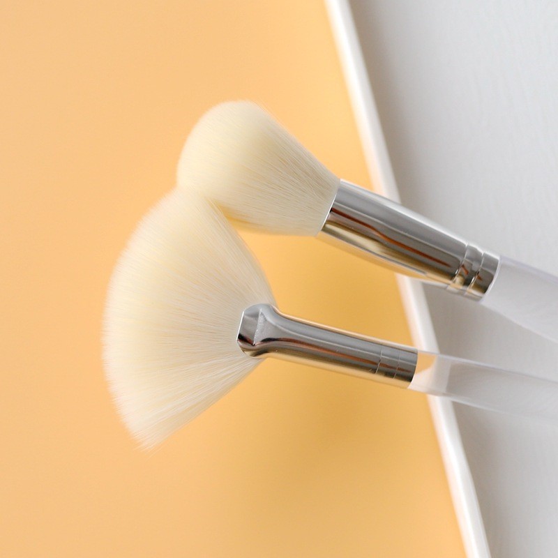 Mini Mask Applicator Supplier - Customized Logo Natural Bristle Facial Mask Fan Brush Set